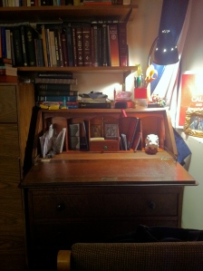 The desk of a seminarian.  Be afraid, be very afraid.